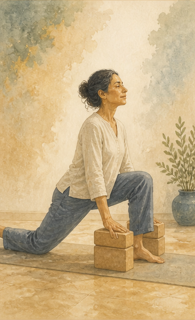 Chamyli-Aquarellillustration zu Asanas: Grundlagen der Körperhaltungen