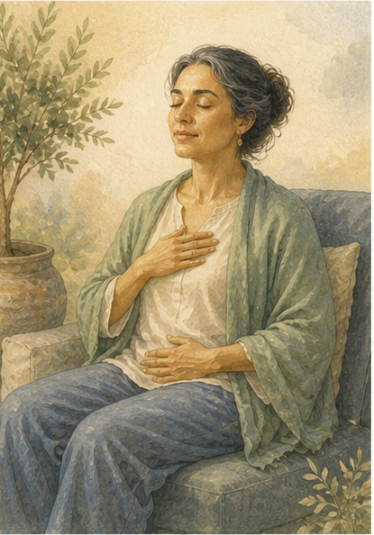 Chamyli-Aquarellillustration zu Atemmeditation