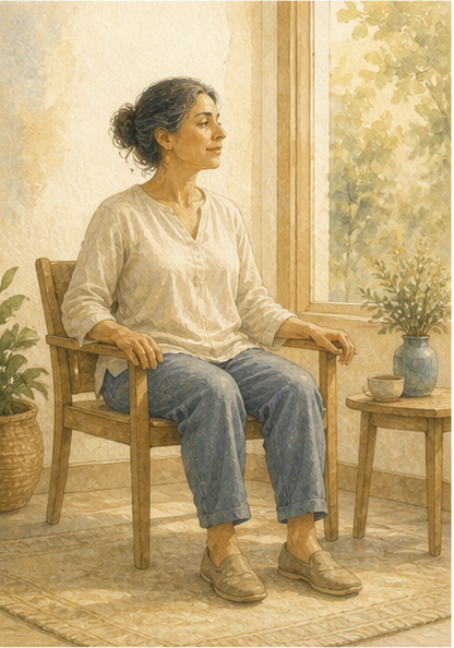 Chamyli-Aquarellillustration zu Meditation sicher beginnen und beenden